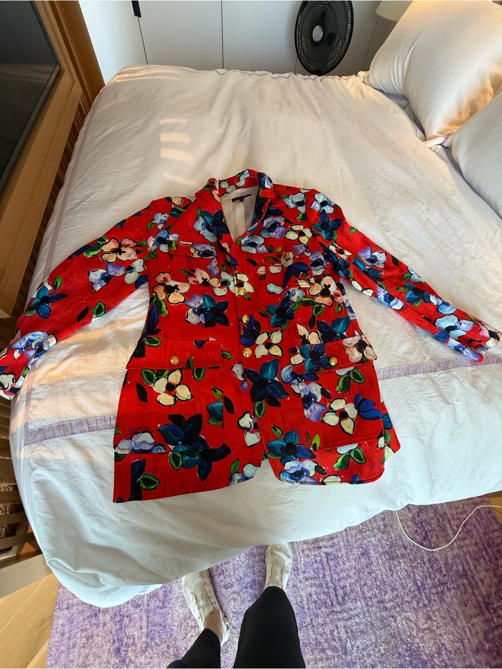Escada Red Floral Blazer Jacket